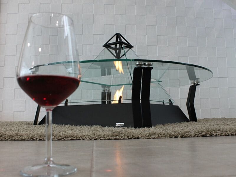 Отдельно стоящий камин с панорамным стеклом bioKamino CRYSTAL LOUVRE ARCH-00138063 - Вид №1