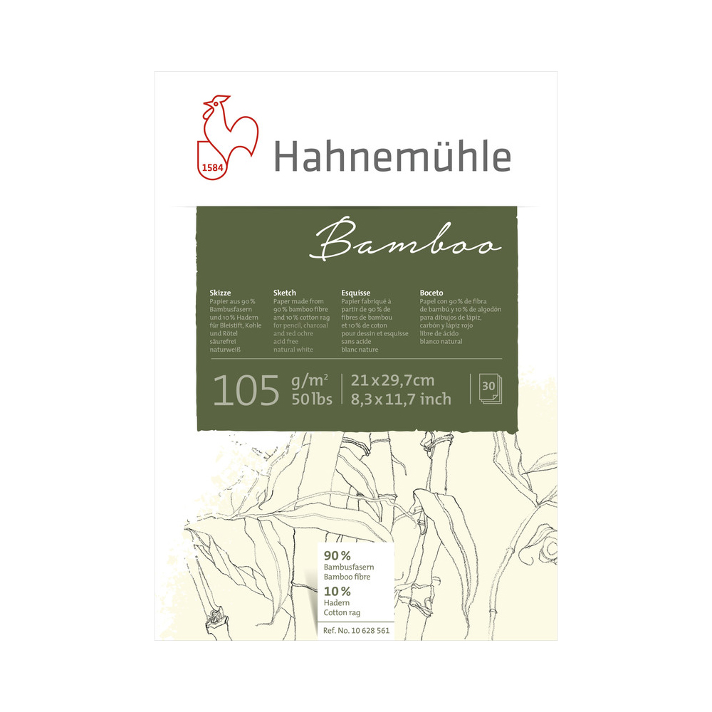 10628561 Альбом-склейка для набросков «Bamboo» 105 г/м2 21 х 29.7 см склейка 30 л. Hahnemuhle 