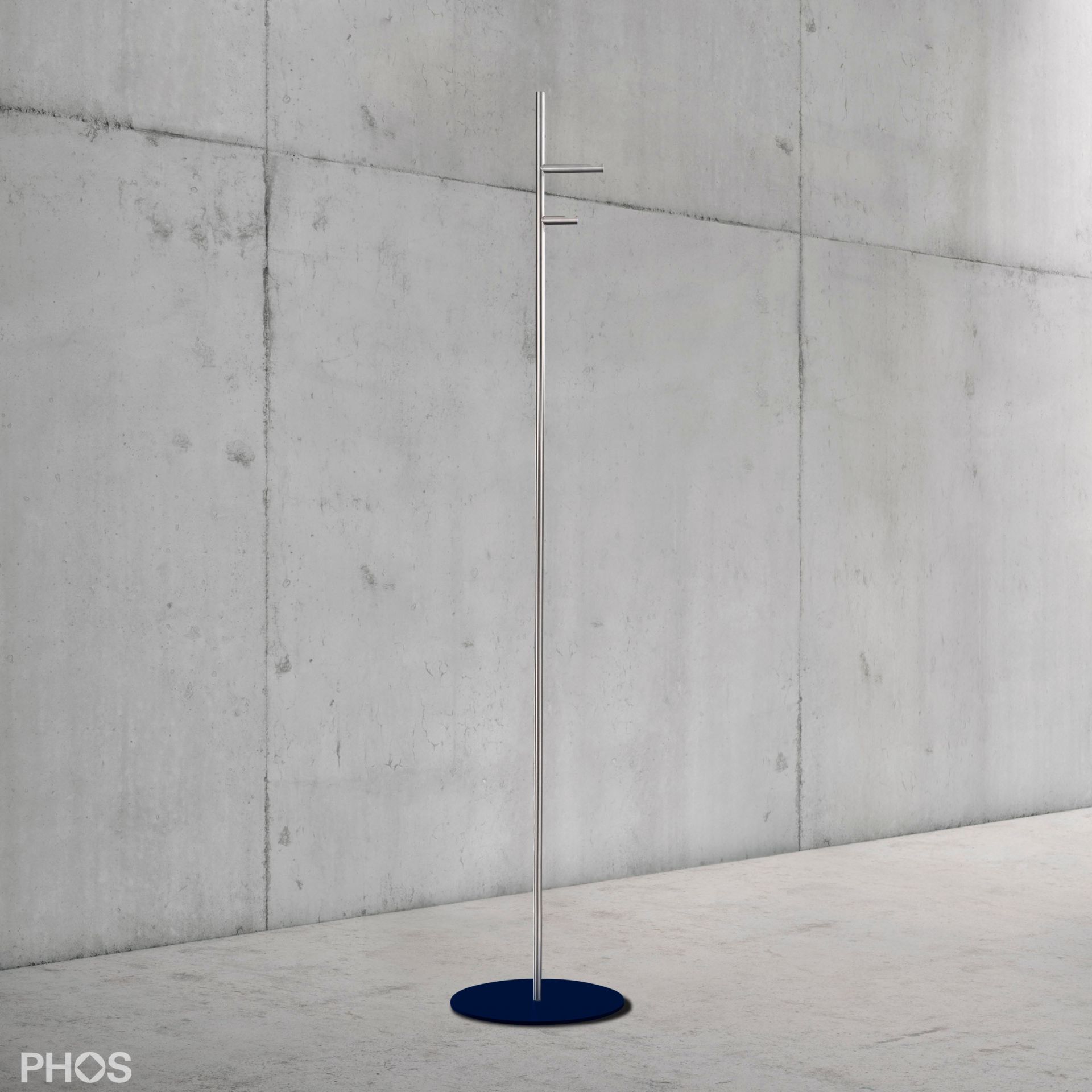 GSTS2V-BPB Вешалка для одежды, 2 вогнутых крючка, основание: синее. PHOS  - Вид №1