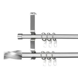 Карниз двухрядный Inspire раздвижной Вихрь 160-300 см цвет никель 13293041 STLM-2175863