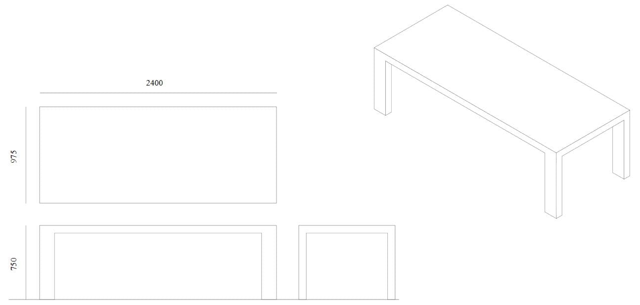 Прямоугольный стол Cimento® Академия ARCH-00044621 - Вид №4