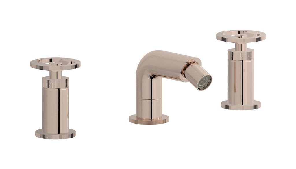 Смеситель для биде на 3 отверстия с донным клапаном WE ARE IB b1393rs Rose Gold Bold