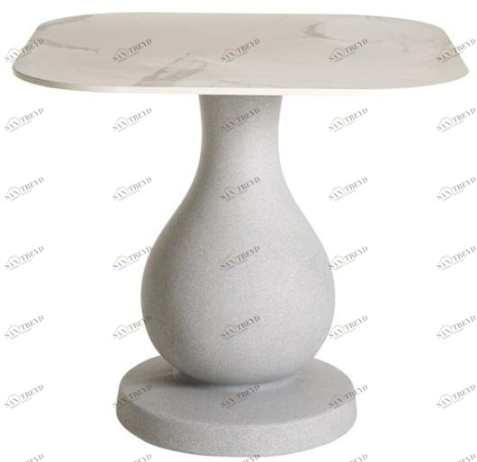 SLIDE Квадратный стол из полиэтилена и столешница из hpl с эффектом мрамора sun-id-1485180