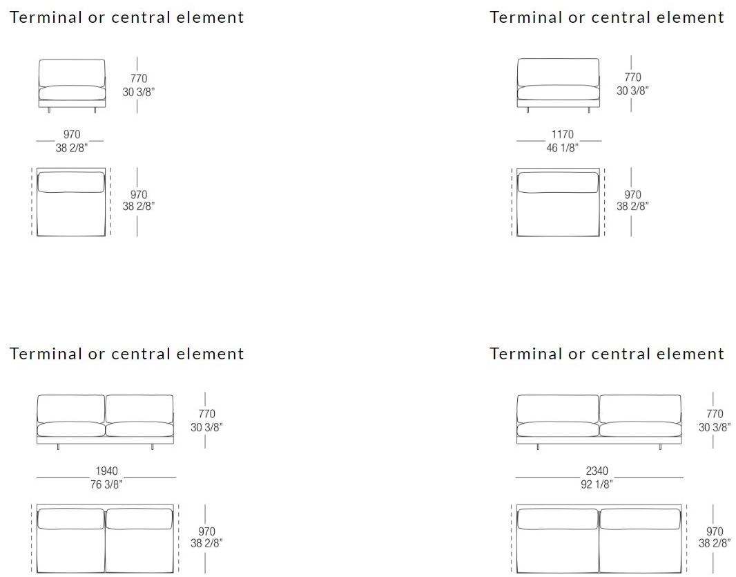 MisuraEmme Диван из ткани с полкой для журналов Misuraemme sun-id-1374520 - Вид №20