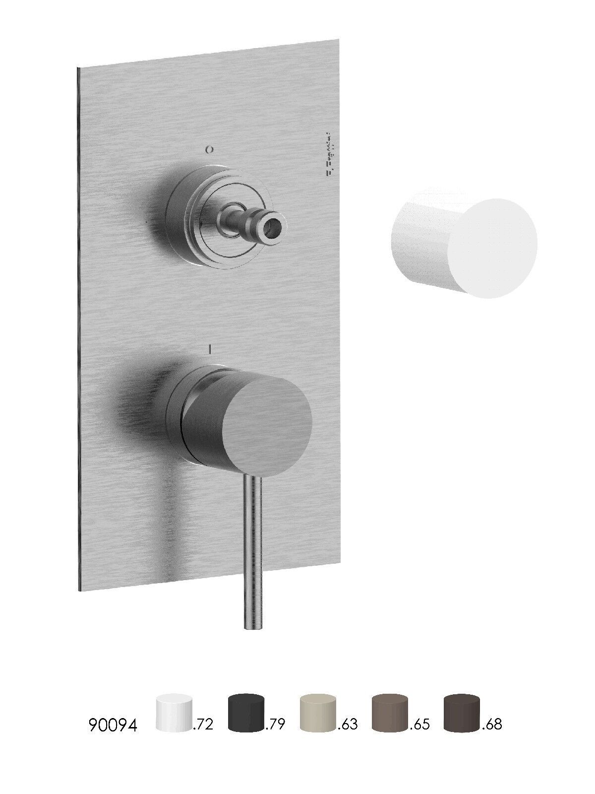 Однорычажный смеситель для душа из нержавеющей стали с переключателем Rubinetterie Frattini Pepe XL 316 ARCH-00032865 - Вид №1