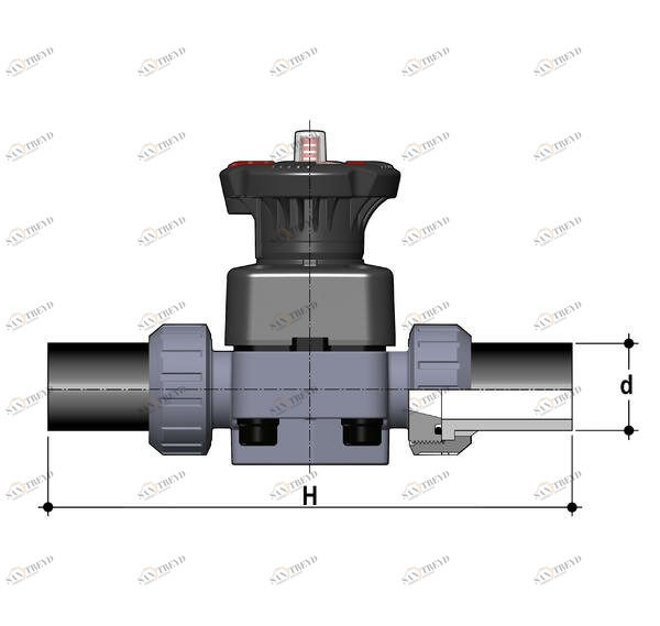 SANIT 72209119040 Мембранный клапан ДК DIALOCK®, ПВДФ, PVDF-фитинг с LS-образным 