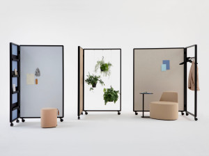 Мобильный звукопоглощающий офисный перегородка из ткани на колесах