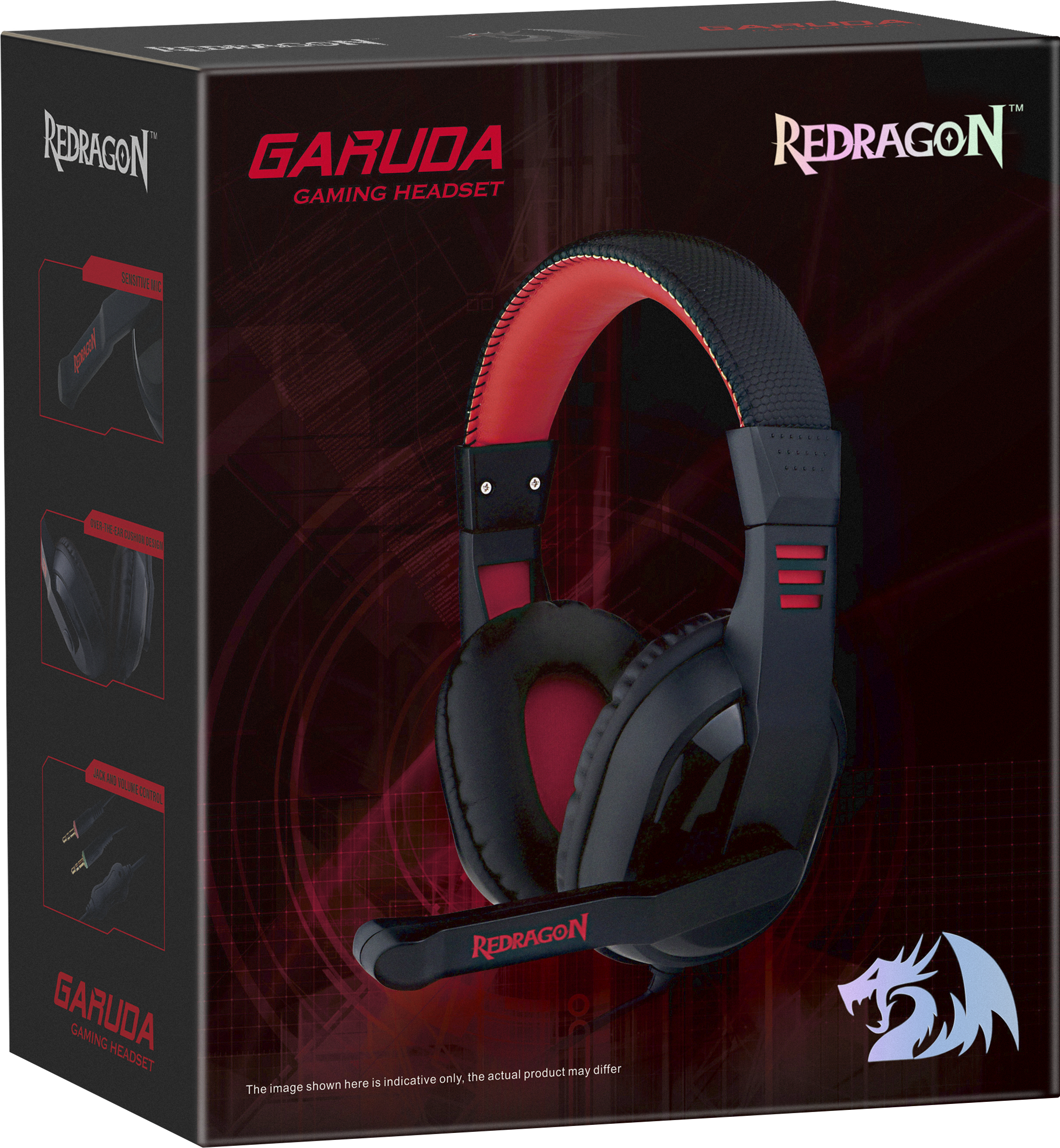 74742 игровая гарнитура garuda красный + черный, кабель 2 м Redragon Santreyd  - Вид №1