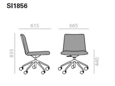 Офисное кресло с регулируемой высотой и колесами с 5 спицами Andreu World Flex Executive ARCH-00022629 - Вид №4