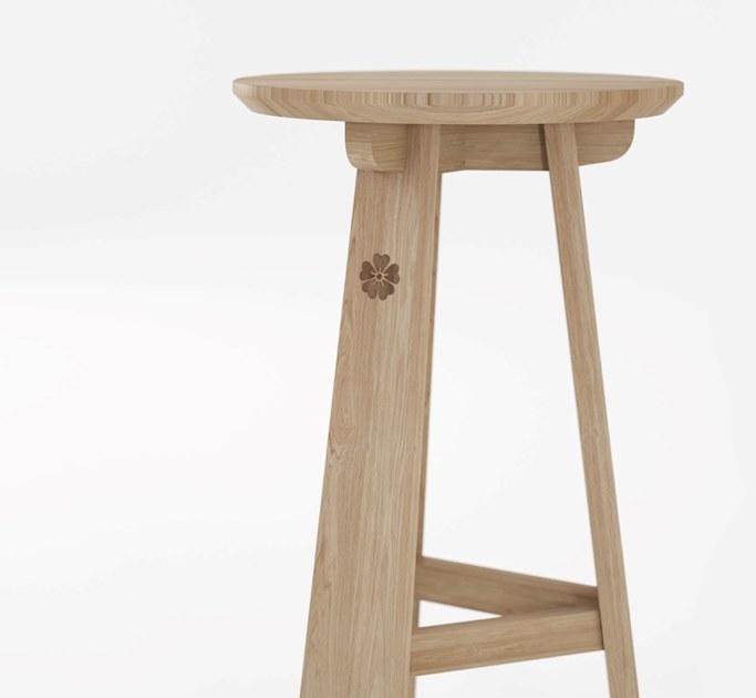 KARPENTER Высокий табурет из массива дерева с подставкой для ног East Ea14-oo, ea14-wo - Вид №4