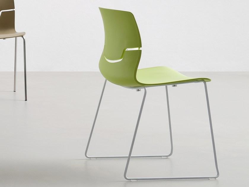 GABER Стул из полипропилена, штабелируемый салазками Slot sun-id-1428179 - Вид №1