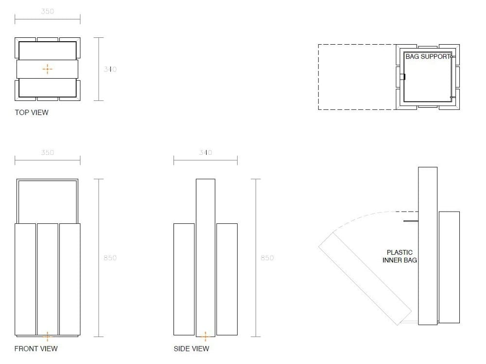Наружная деревянная стойка для мусора SIT Wade ARCH-00142310 - Вид №1