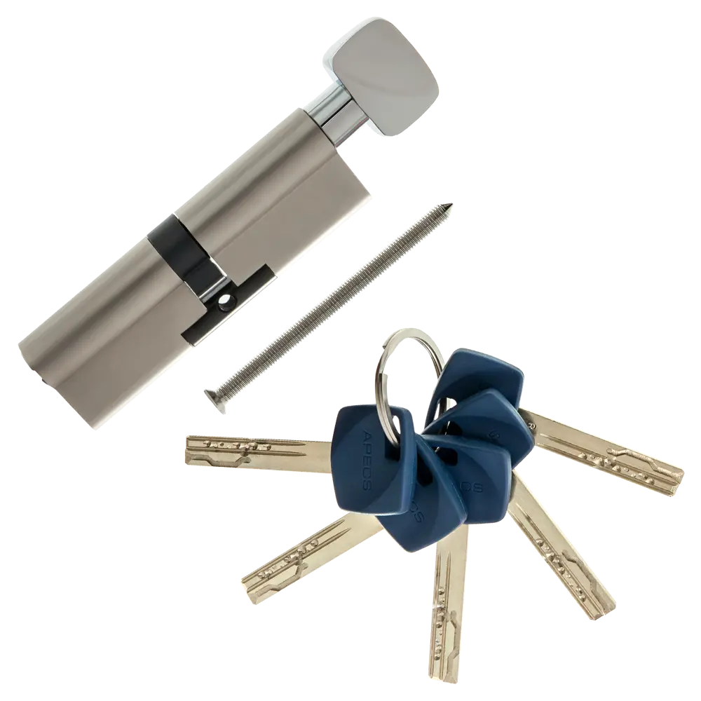 Цилиндр Apecs Premier XR-100-C15-NI, 50x50 мм, ключ/вертушка, цвет никель ЦИЛИНДР APECS PREMXR-100-C15-NI КЛ-ВЕРТ STLM-2018658 - Вид №1