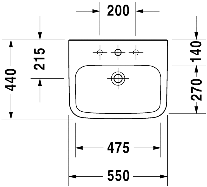 2324550000 Подвесная раковина настенная овальная Duravit Durastyle - Вид №1