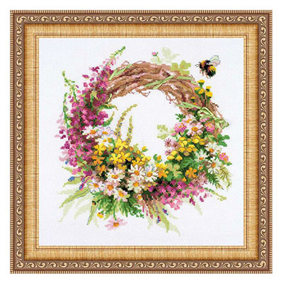 1456 Набор для вышивания Венок с иван-чаем 30 х 30 см RIOLIS Сотвори Сама 