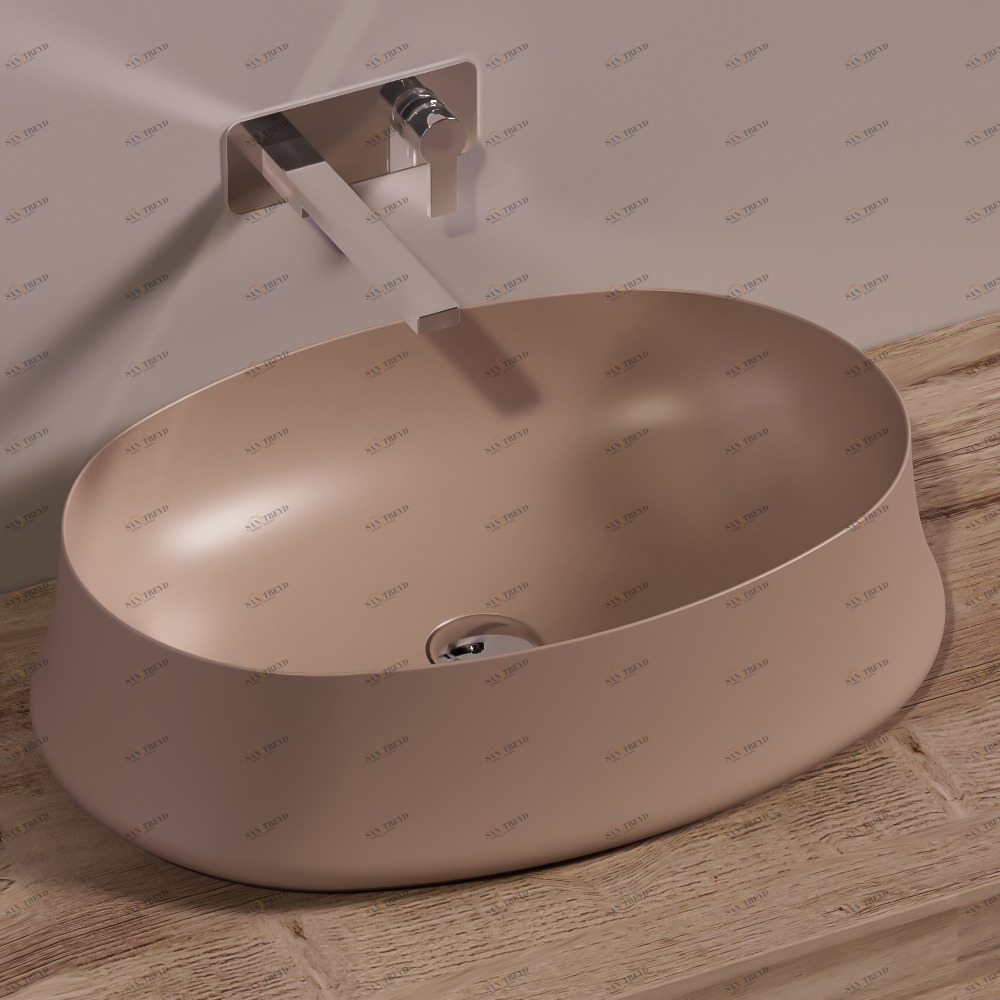 SH04MOKAMATT Накладная раковина на столешницу  овальная Simas Sharp