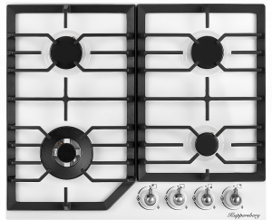 FS 601 W Silver Газ, классический стиль, ширина 60 см, 4 конфорки, электроподжиг,газ-контроль конфорок, чугунные решетки, цвет фурнитуры: серебро, цвет: белый Kuppersberg