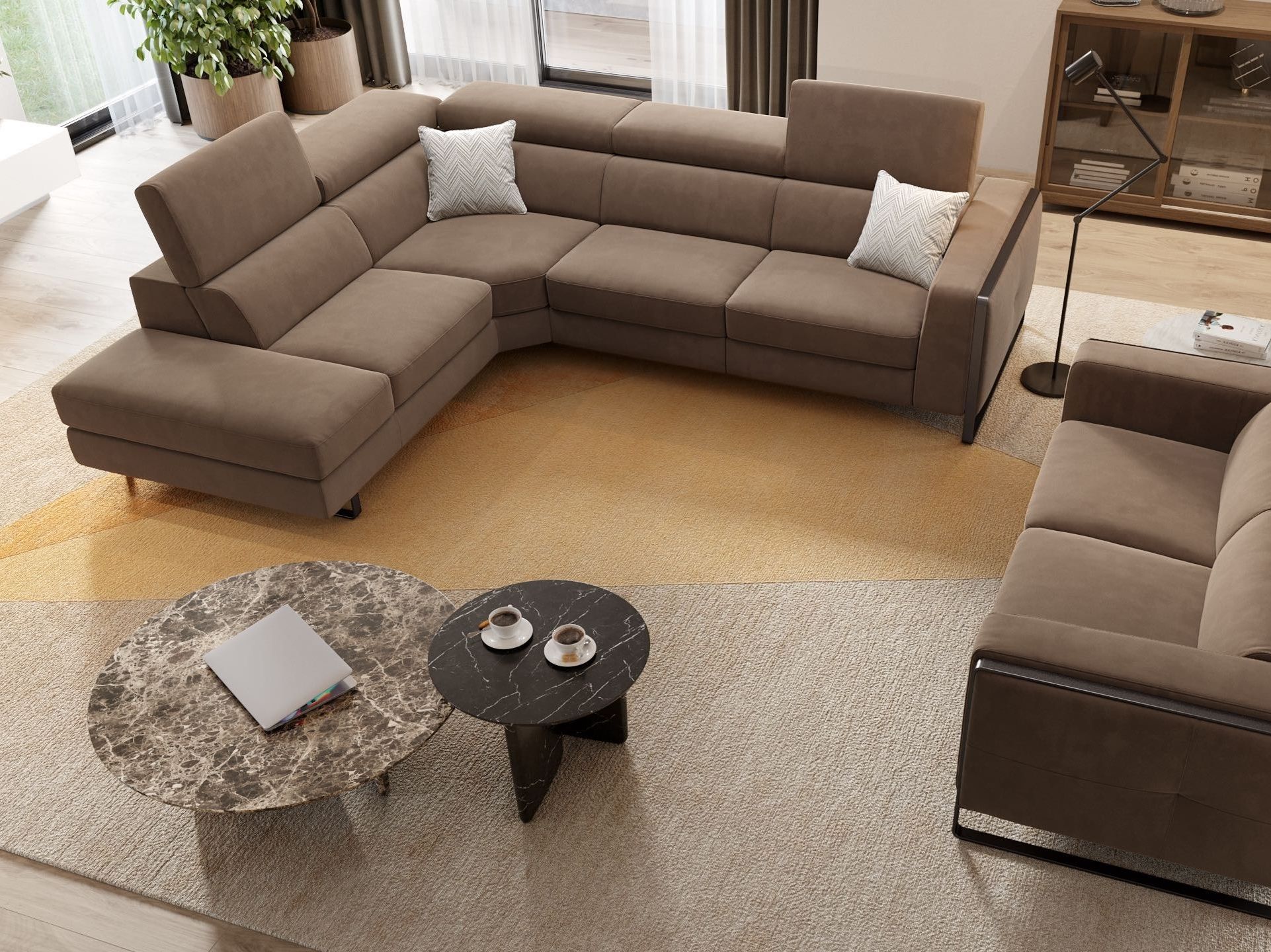 Угловой диван из ткани Sofanella Manzano ARCH-00064194 - Вид №3