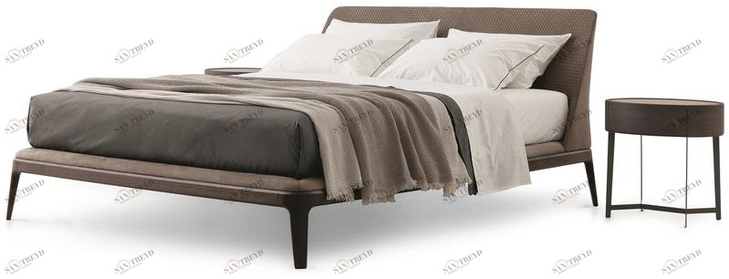 Poliform Двуспальная кровать из ткани с мягким изголовьем Kelly sun-id-1382710