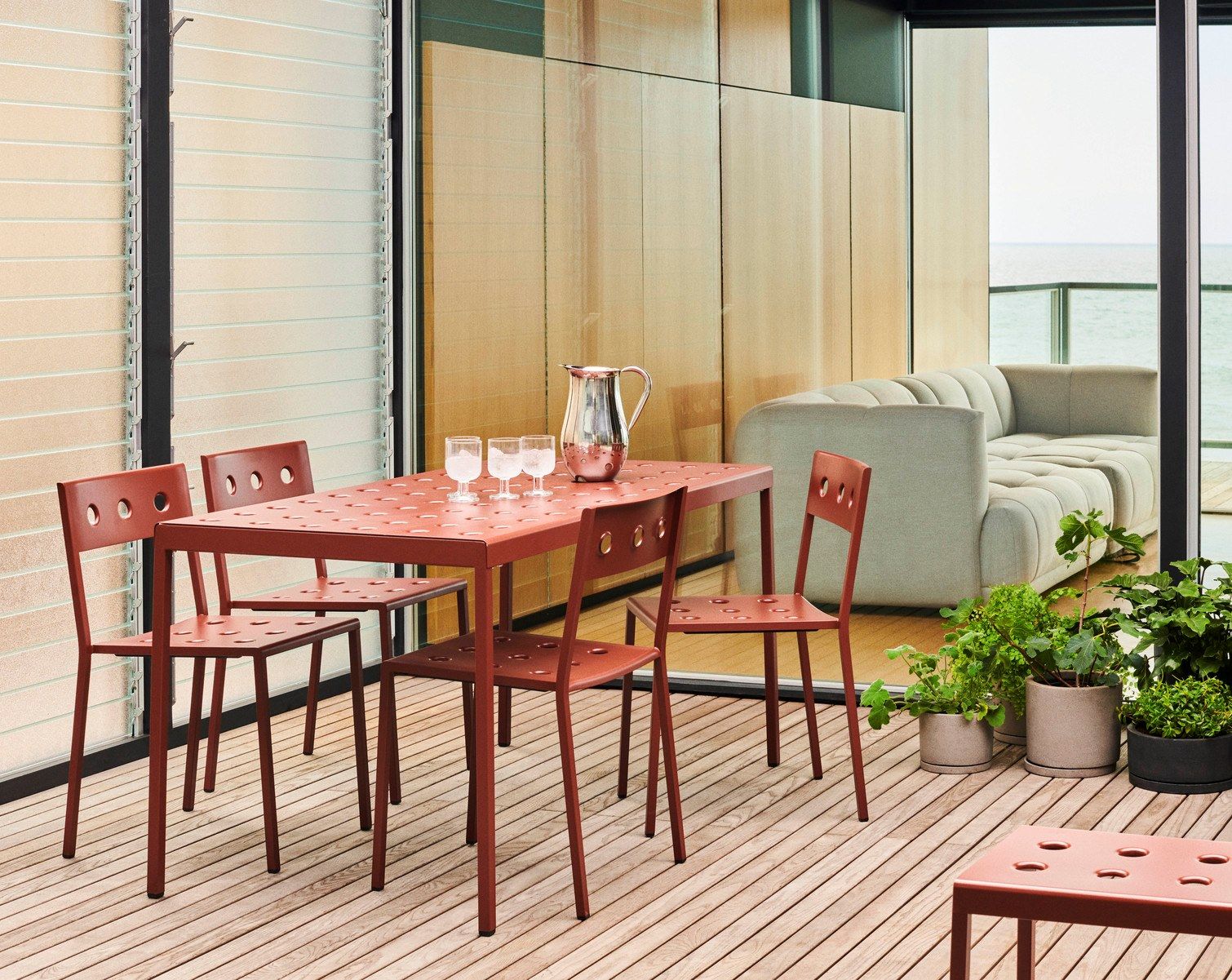 Стальной стул с порошковым покрытием с открытой спинкой Hay балкон ARCH-00152024 - Вид №45