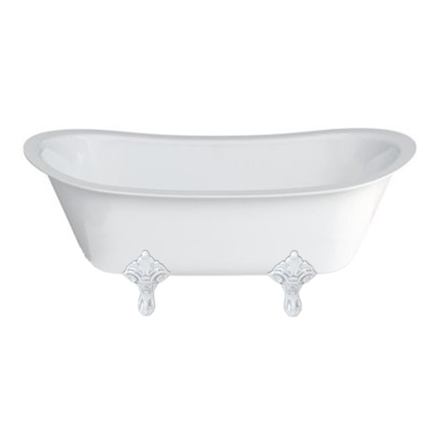 Burlington Бателло Гранде на стандартной ножке В белом цвете с фигурной ножкой в ​​хроме N10CS E9 CHR 