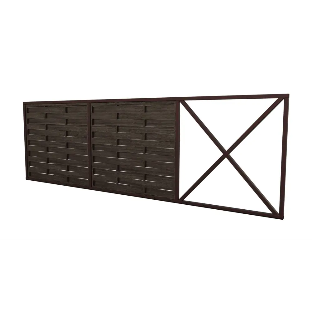 Комплект еврожалюзи для ворот Утес 4x2 м темное дерево Santreyd STLM-2060250