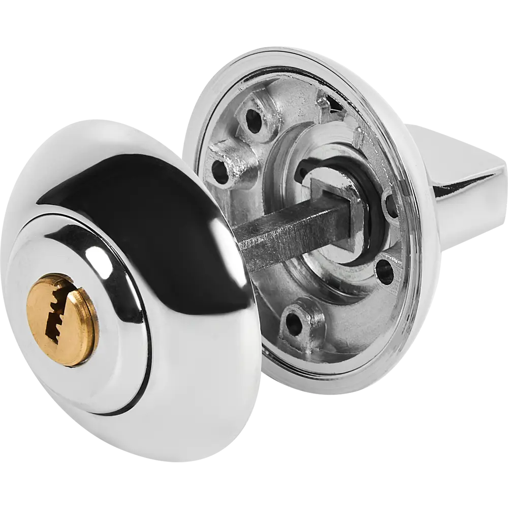 Фиксатор с замком Armex Megapolis WC-K-0803-CR, ЦАМ, цвет хром STLM-2114548 - Вид №1