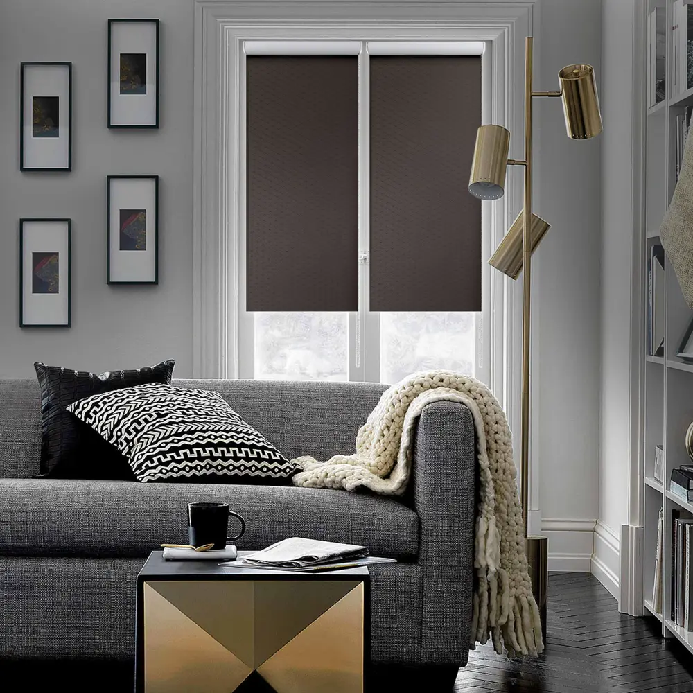 Штора рулонная блэкаут Ромб 100x160 см коричневая ЭСКАР STLM-2144708 - Вид №3