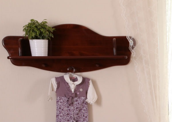 Полка-вешалка АБ55 темный орех ФАБРИКА ЛЕЛЬ  338514 Коричневый Santreyd  - Вид №1