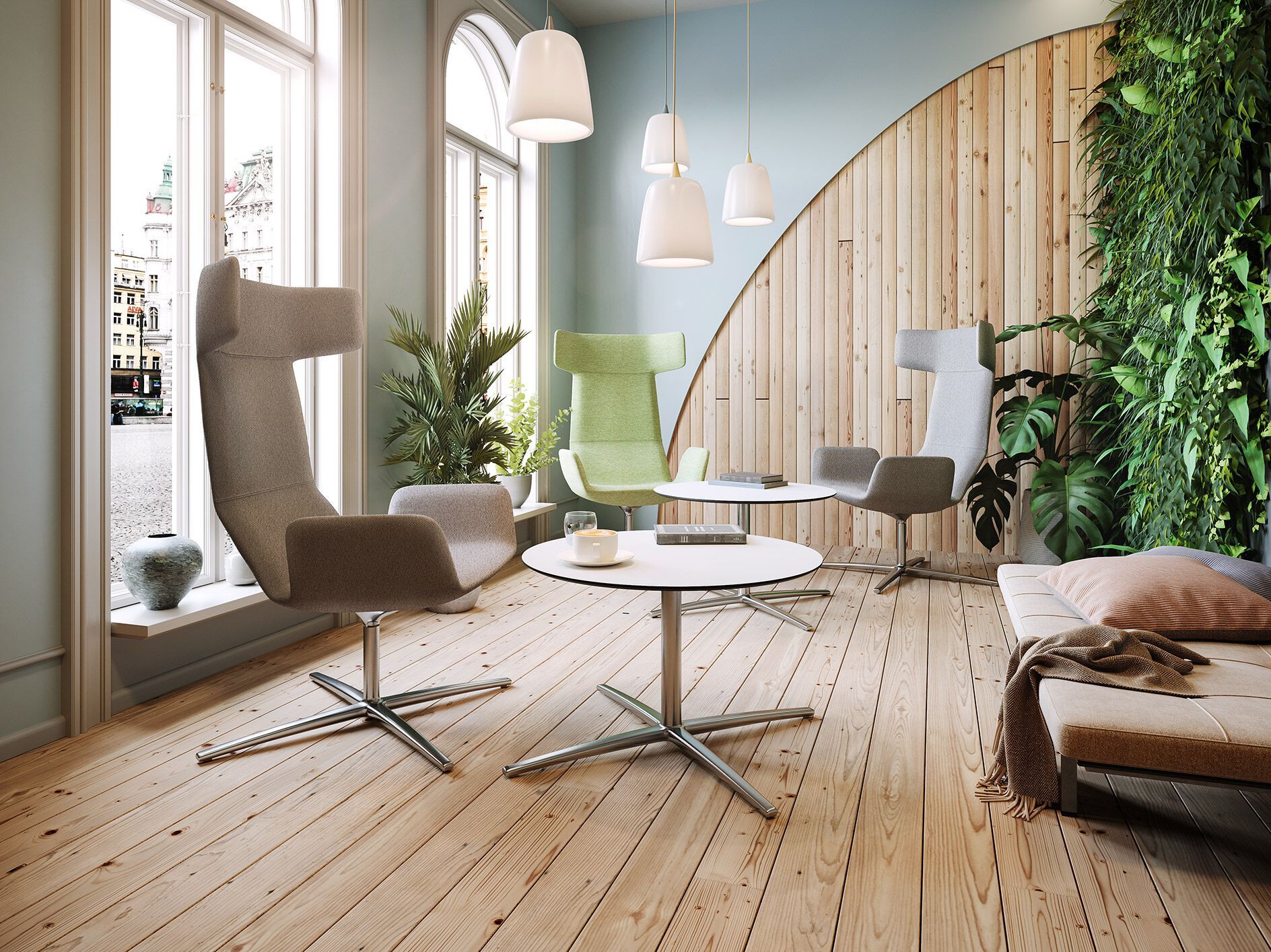 Тканевое вращающееся кресло со спинкой LD Seating Flexi Lounge ARCH-00039537 - Вид №3