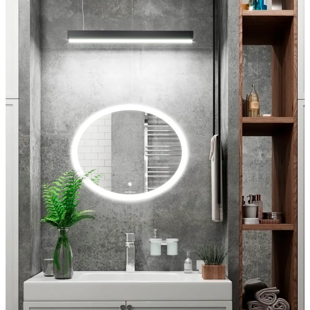 Зеркало для ванной Omega Glass Тип 1 SD35 с подсветкой 60x50 см овальное STLM-2120135