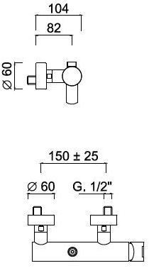 Rubinetteria Giulini Смеситель для душа однорычажный Surf F5808s - Вид №1