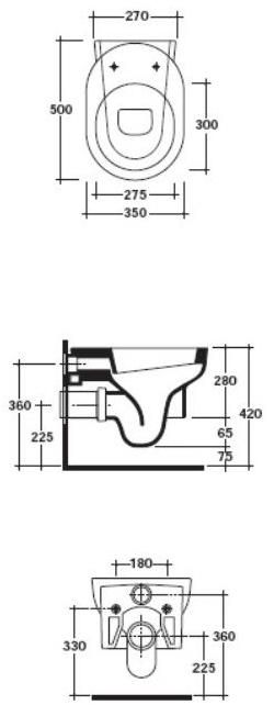 Подвесной унитаз настенный Белый Galassia M2 Италия sun-id-1411021 - Вид №4