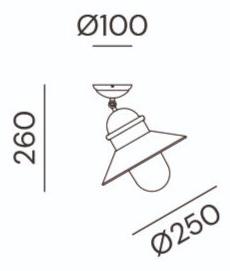 Il Fanale Уличный потолочный светильник из металла Borgo 244.02.ort - Вид №1