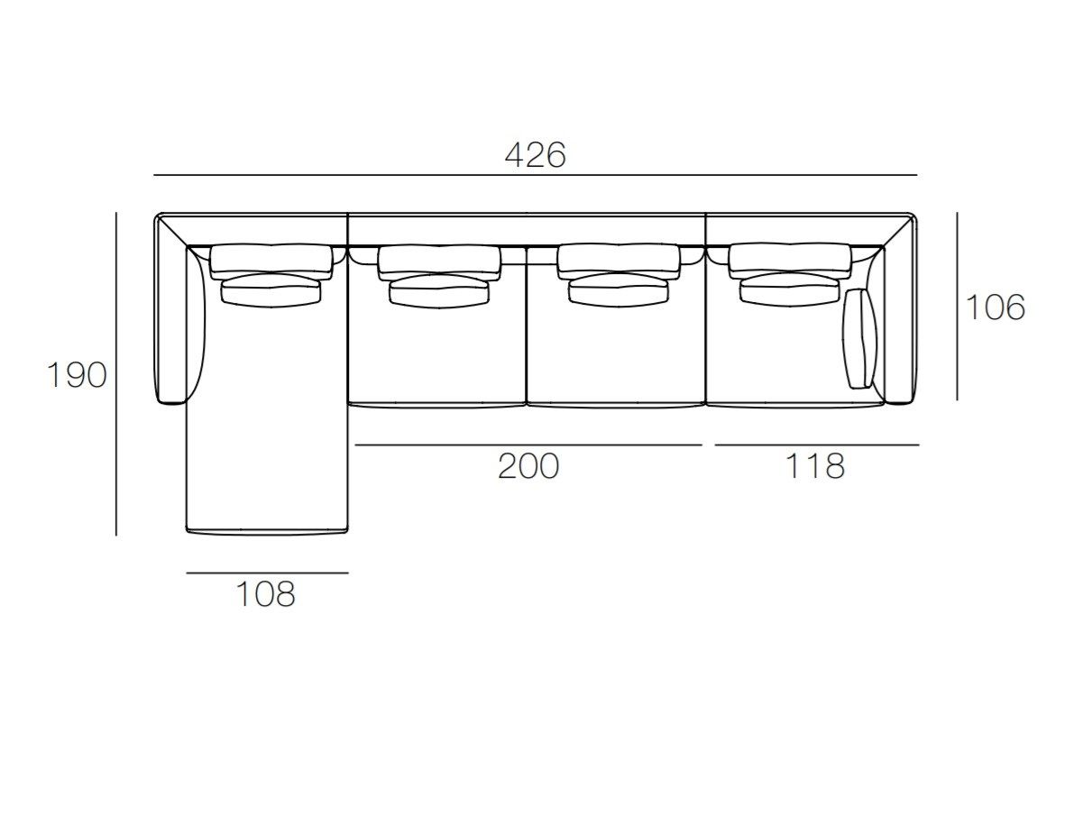 4-местный тканевый диван с полуостровом CTS SALOTTI Capetown ARCH-00101072 - Вид №3