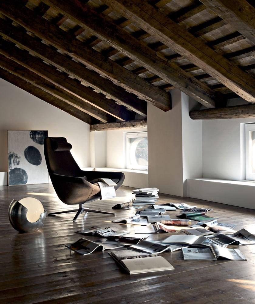 B&B Italia Кресло из ткани с 4 спицами и подголовником Metropolitan sun-id-1483532 - Вид №2