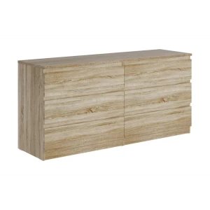 91824205 Комод Vmg Industry Мальта 6 ящиков 160.30x48x76.40 см ЛДСП цвет дуб сонома STLM-1535074