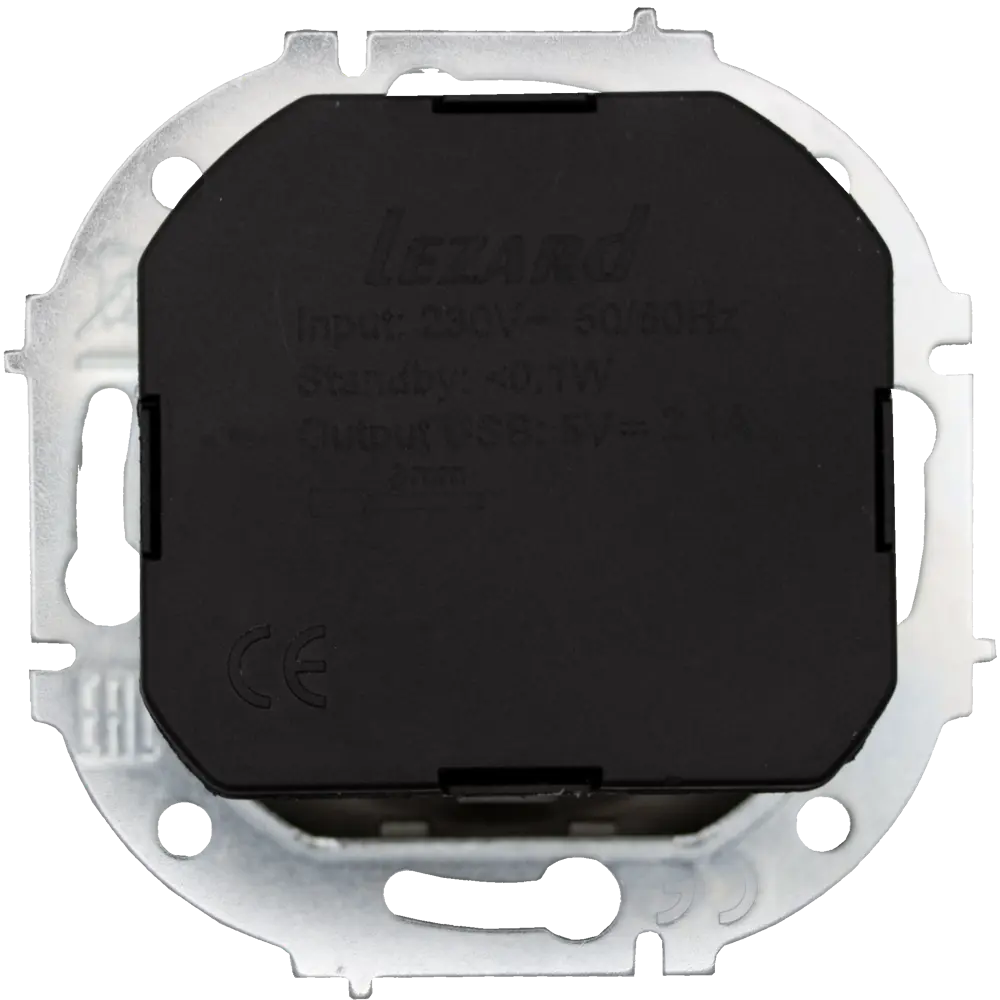 Розетка USB встраиваемая Lezard Osen с заземлением цвет серый STLM-2151915 - Вид №2