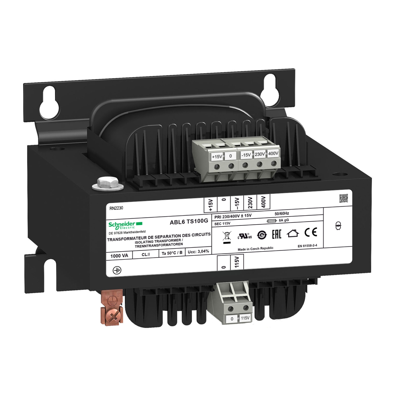 ABL6TS100G ТРАНСФОРМАТОР 230-400В 1X115В 1000ВA Schneider Electric Блоки питания и тарансформаторы 