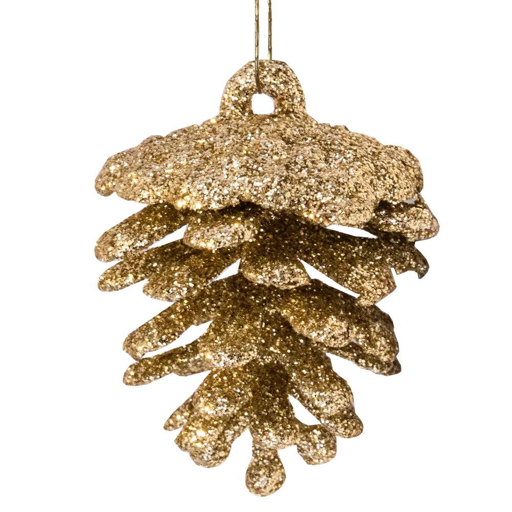 89381685 Украшение елочное Шишки золотой 10 шт. STLM-1331735 Santreyd  - Вид №1