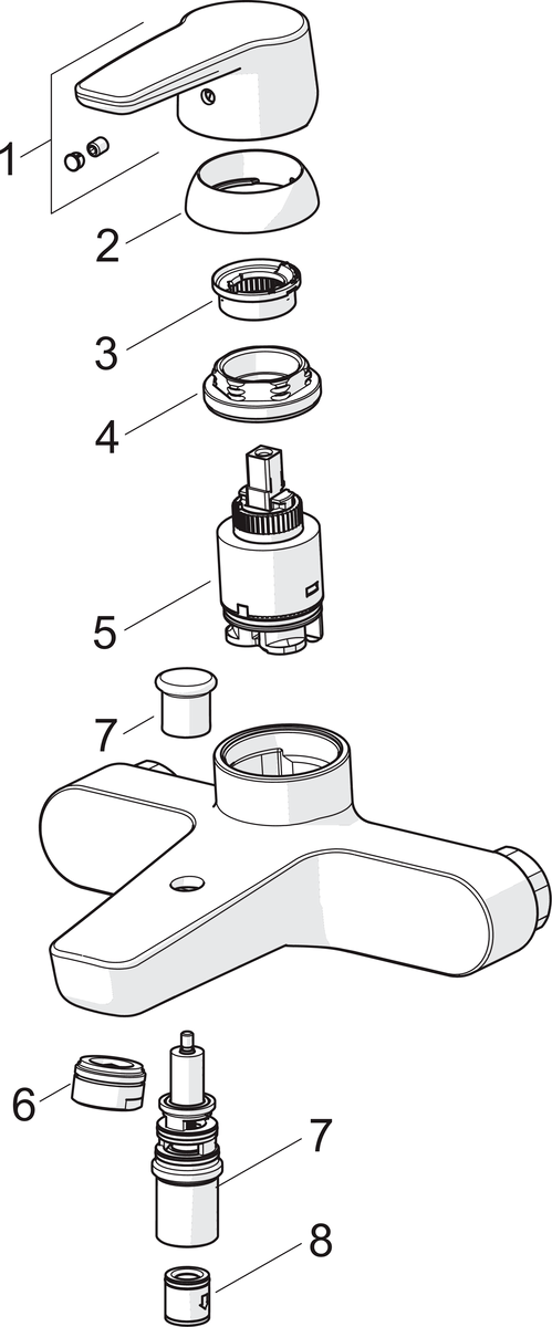 Oras 3940 Cмеситель для ванны и душа 3940 Saga Хром  - Вид №4