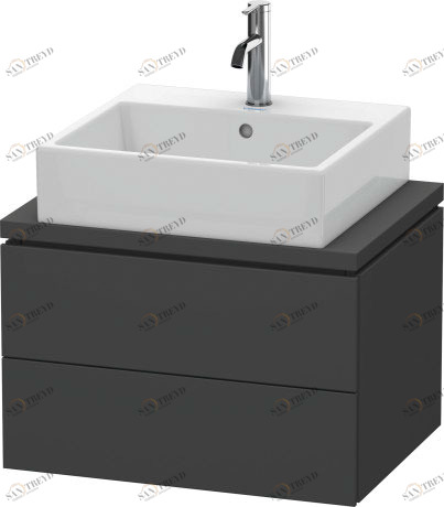 LC580504949 Тумбочка для компактной консоли L-Cube #LC5805 620 x 477 мм Графит матовый, декор Duravit