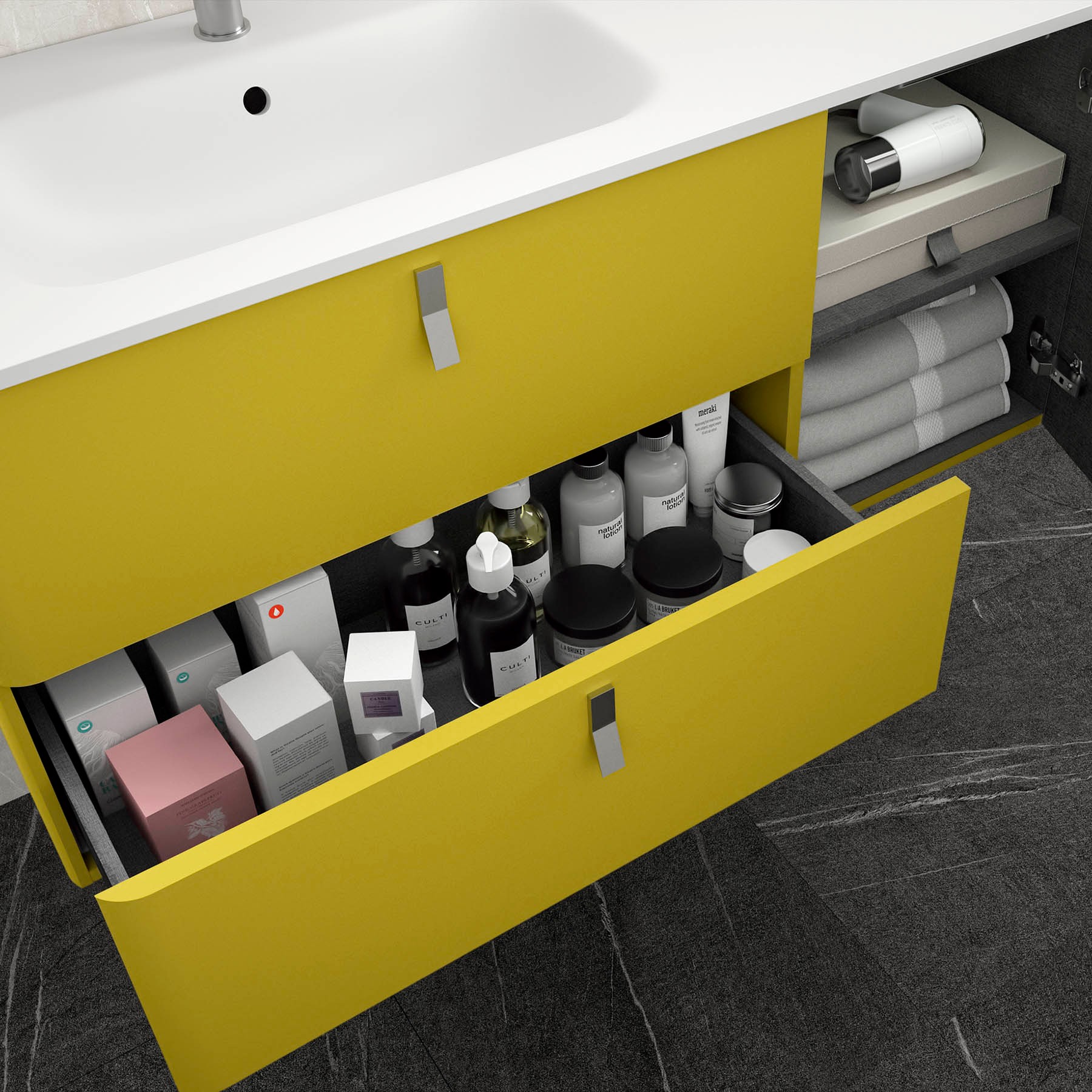 24623 SALGAR Мебель для умывальника UNIIQ 900 правая VERDE ÁCIDO Verde ácido  - Вид №4