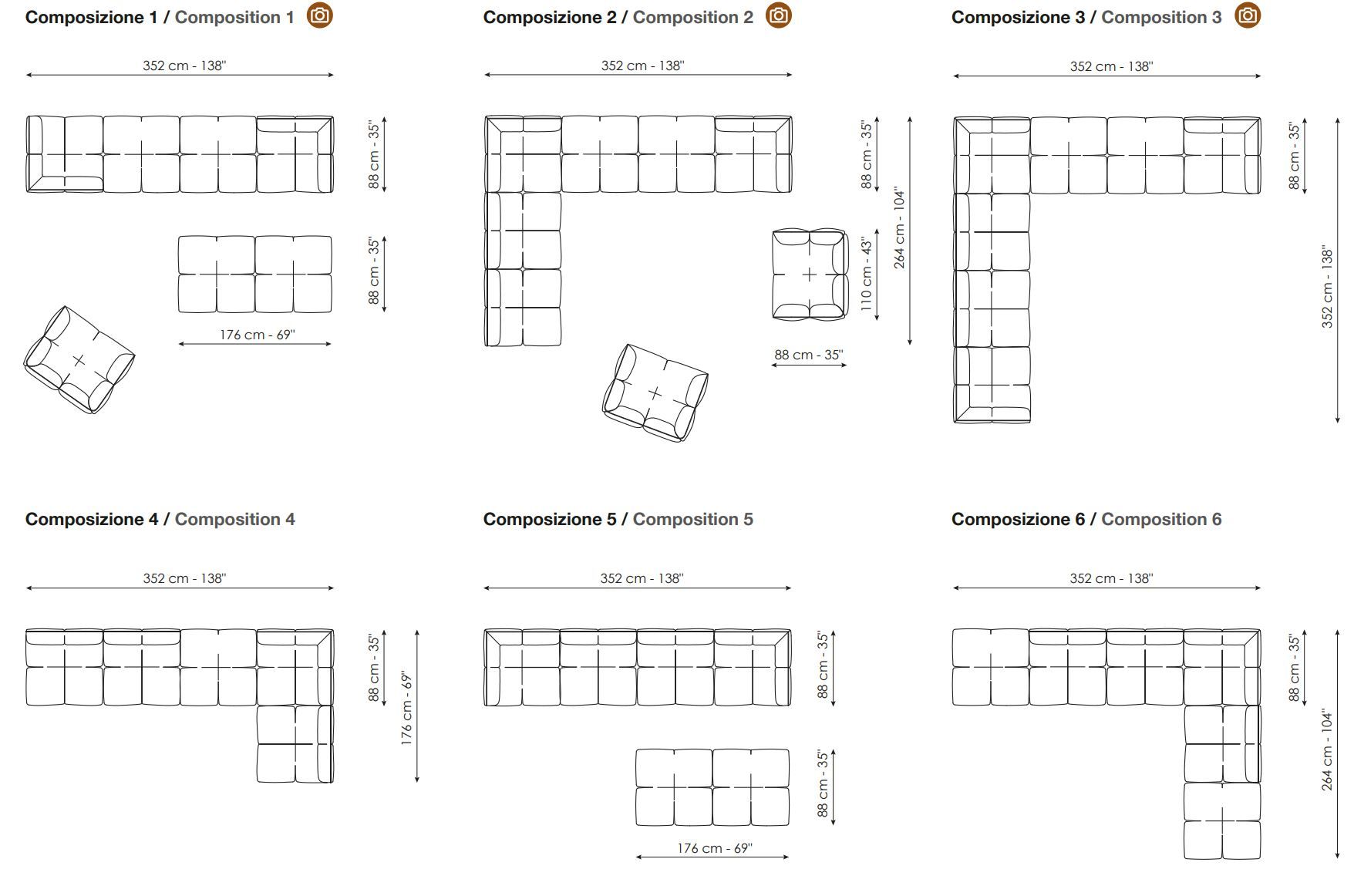Кожаный модульный диван BONALDO Brik ARCH-00137692 - Вид №5