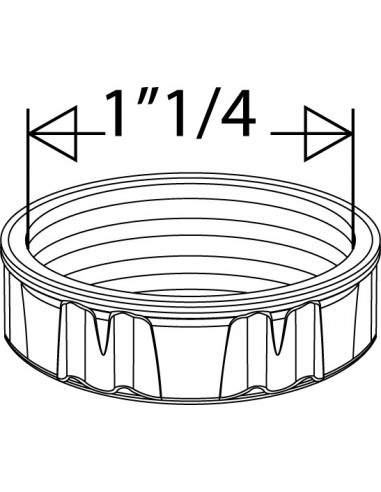 012400 001 01  Гайка 1 "1/4 для сифона для раковины, 33 x 42 мм, белый пластик, 2 шт. Valentin Белый  - Вид №2