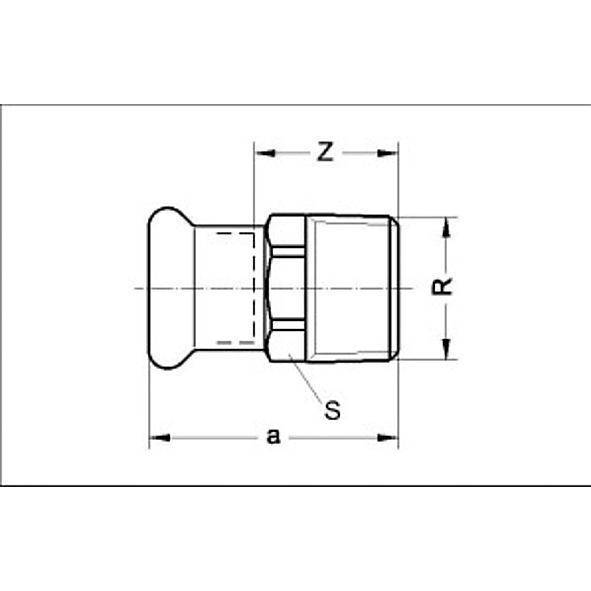 1112431634 SANHA 11243G пресс-фитинг газ, бронза, ниппель переходной ВПр-НР 16x3/4 мм  - Вид №1