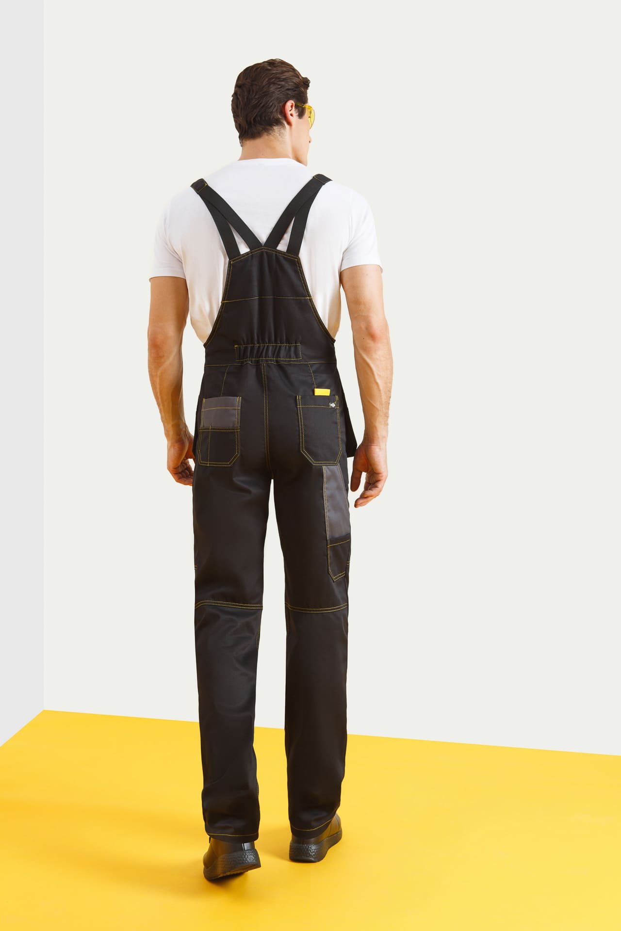 4956833 Костюм "Профессионал-2" черный-графит-желтый GENESIS  Летняя спецодежда  размер 60-62/170-176  - Вид №11