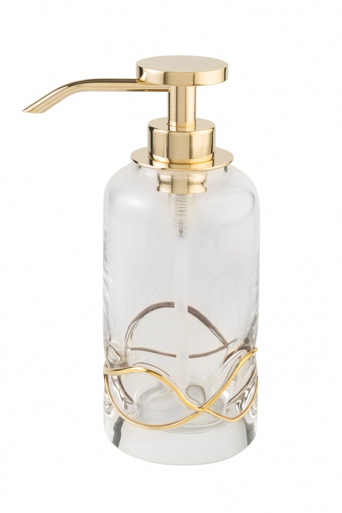 6625/GO-V6 Surya Crystal Stream, дозатор с помпой V6, цвет золото 