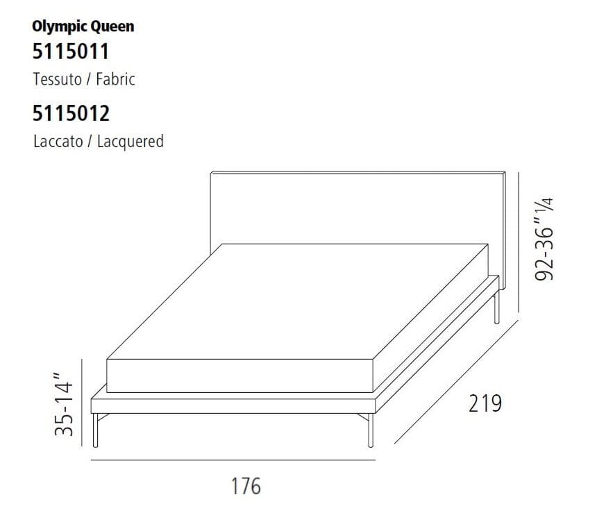 Тканевая кровать с мягким изголовьем Vibieffe 50 Italo ARCH-00146046 - Вид №5