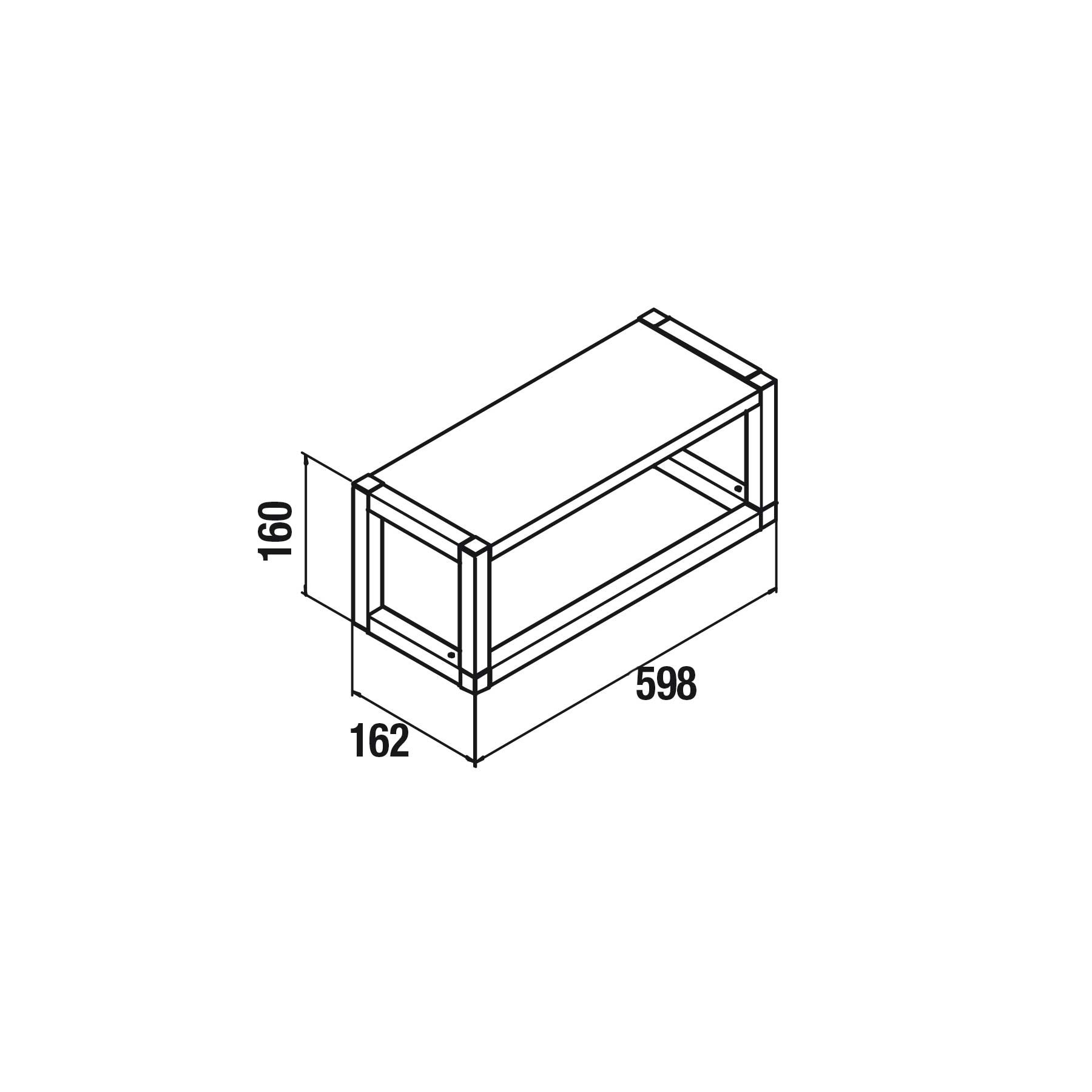 25779 SALGAR Полка для полотенец VINCI 600 AFRICAN OAK 598 x 160 x 162 мм - Вид №2